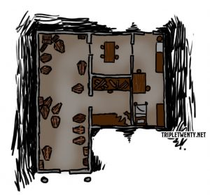 Karte des Ladens des Sargmachers