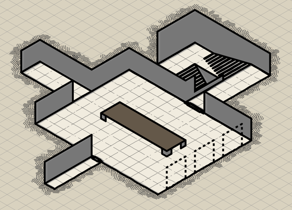 3D-Karte des Festsaals der Burg Rissenberg