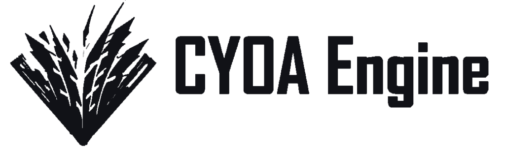 Bild mit der Aufschrift "CYOA Engine"
